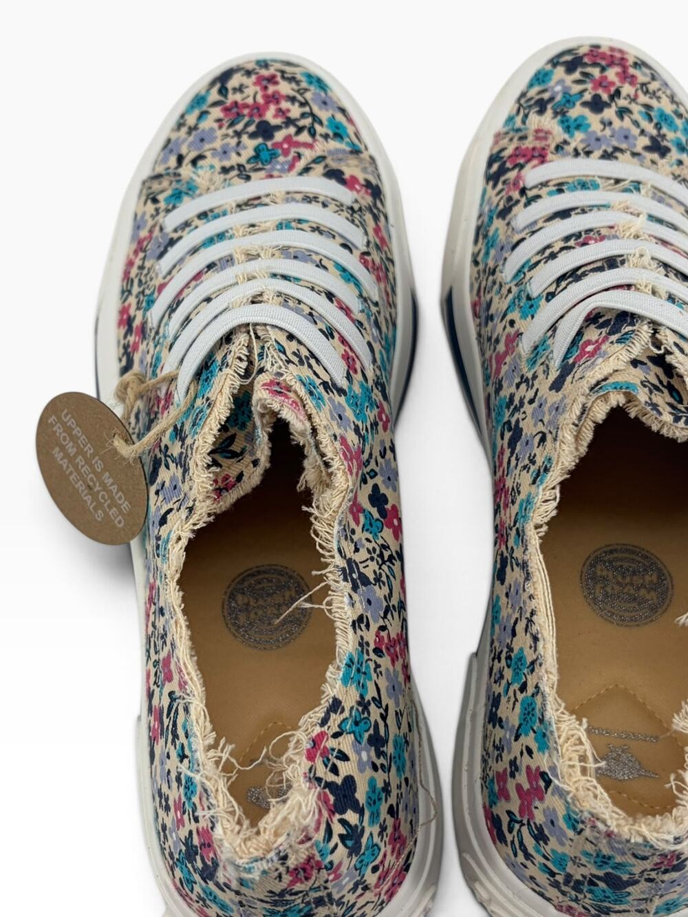 Rocket Dog Jokes Aurora Natural Floral Slip-On Canvas Shoes – Size 8.5